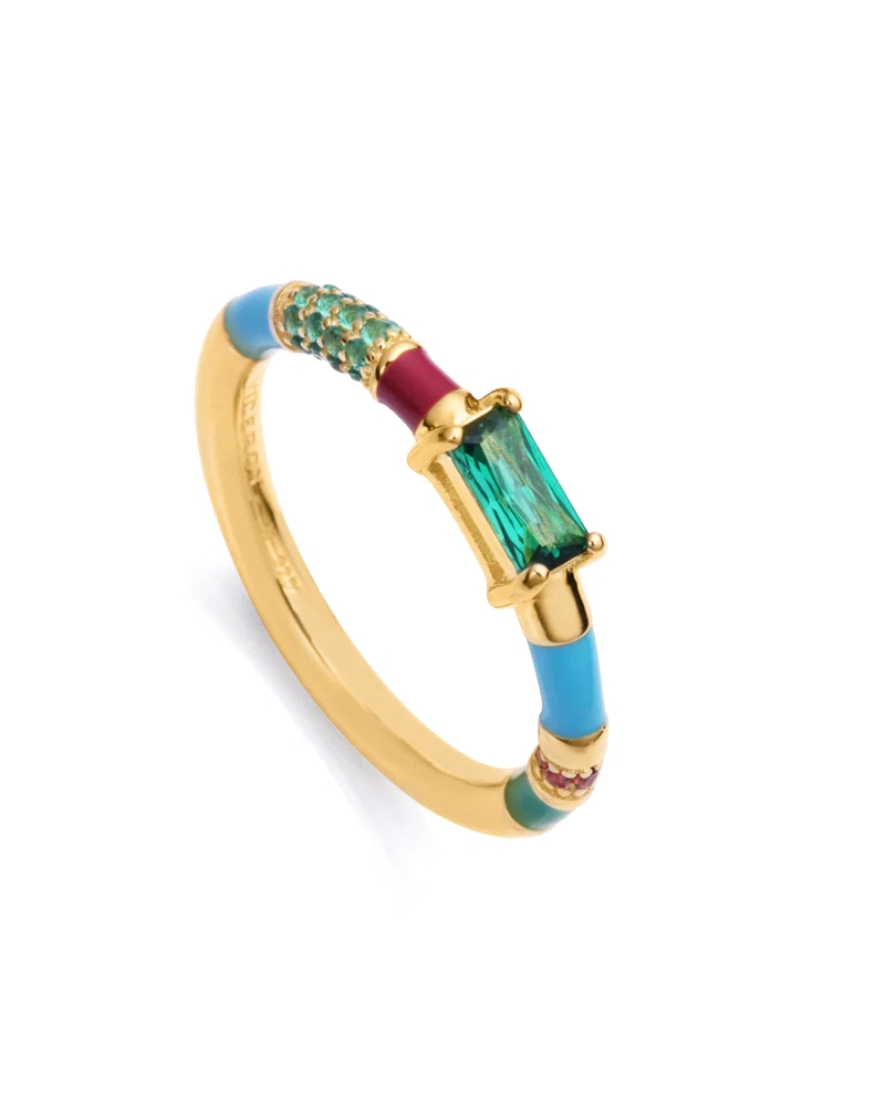 Anillo de plata de ley bañado en oro.