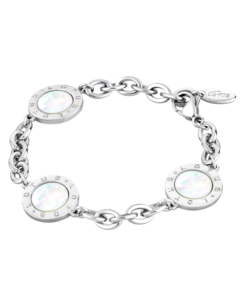 Pulsera para mujer de acero inoxidable hipoalergénico nacarada