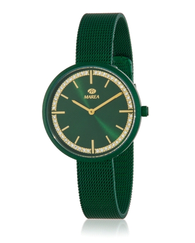 Reloj Marea para mujer fabricado en acero inoxidable verde y rosado. Estamos ante un reloj de diseño elegante y femenino compues