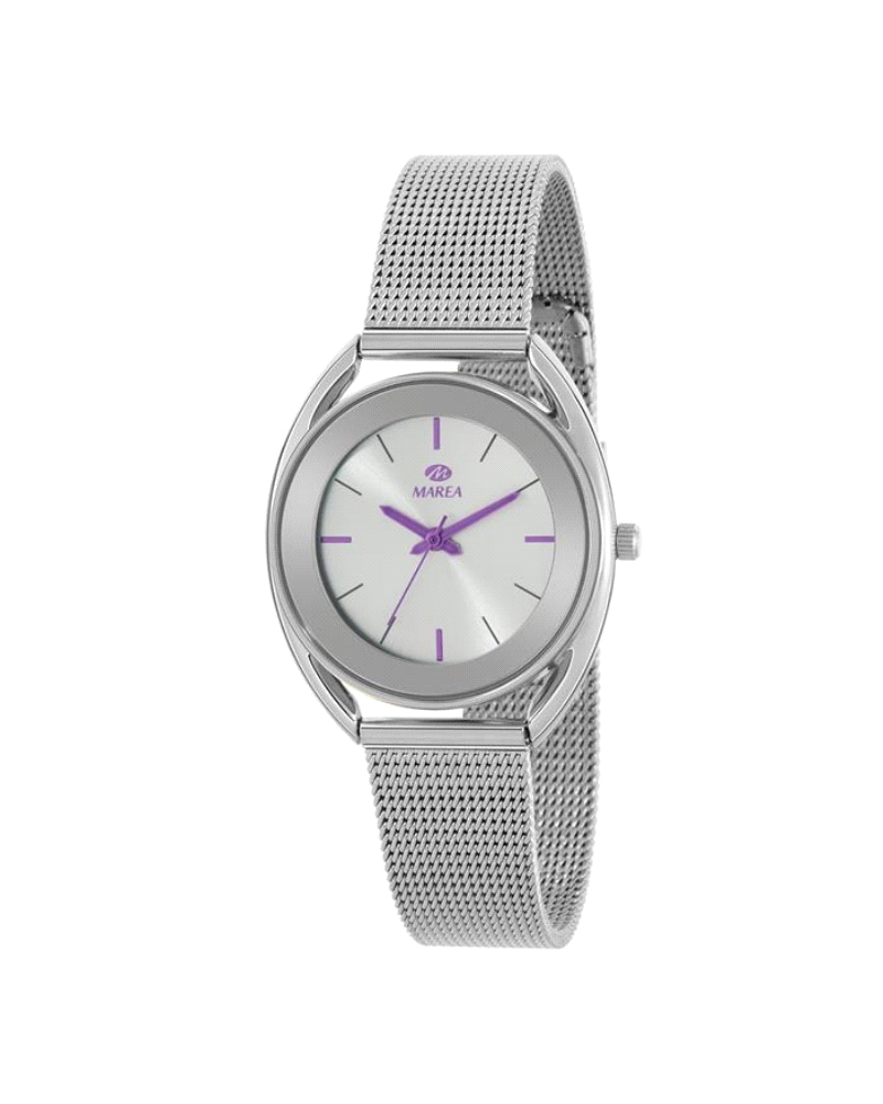 Reloj Marea para mujer fabricado en acero inoxidable plateado. Estamos ante un reloj de diseño original y elegante compuesto por