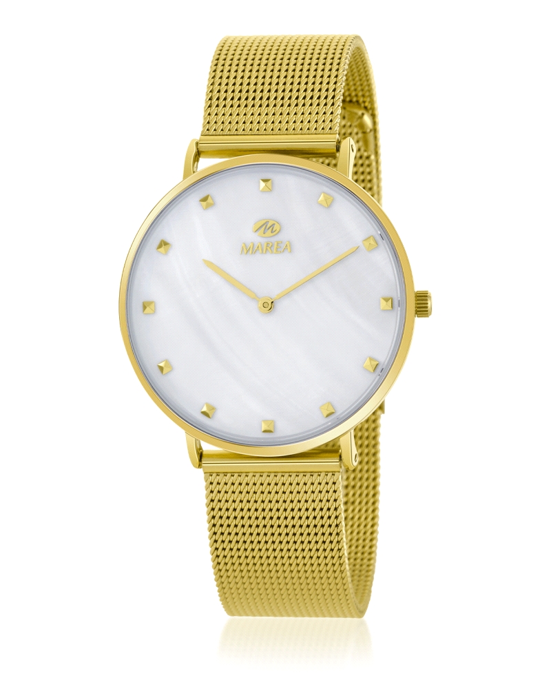 Reloj Marea para mujer de la colección Trendy fabricado en acero inoxidable dorado. Estamos ante un reloj de diseño femenino com