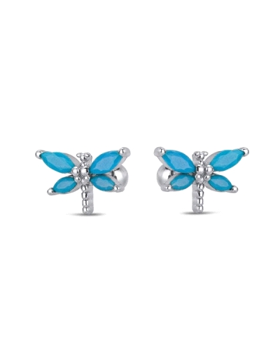 Este piercing presenta un diseño encantador inspirado en una libélula, elaborado en plata rodiada para un acabado brillante y du