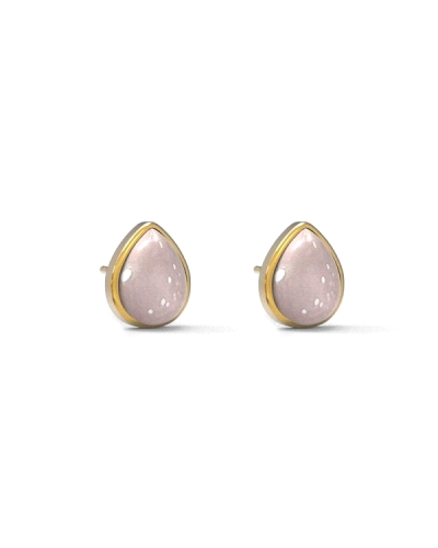 Estos encantadores pendientes presentan cautivadoras gotas de cuarzo rosa, una piedra natural conocida por sus tonos suaves y pr