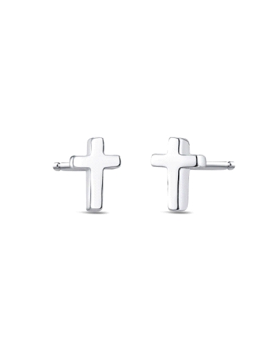 Estos elegantes pendientes están elaborados en plata de alta calidad y presentan un diseño clásico en forma de cruz. La cruz es 