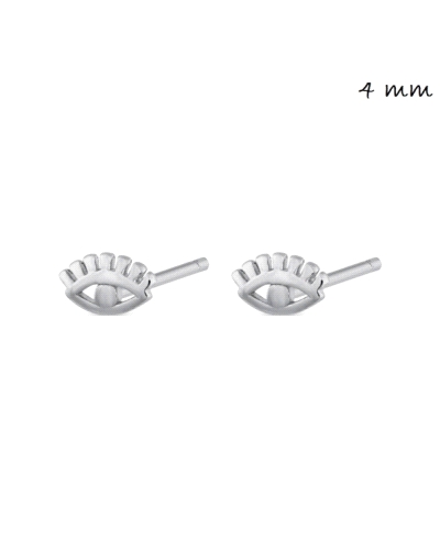 Los pendientes de plata en forma de ojo de 4 mm son elegantes y simbólicos, evocando protección y sabiduría. Hechos de plata de 