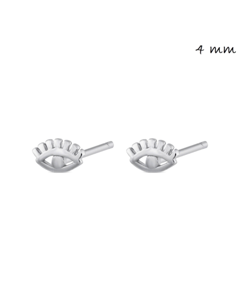 Los pendientes de plata en forma de ojo de 4 mm son elegantes y simbólicos, evocando protección y sabiduría. Hechos de plata de 