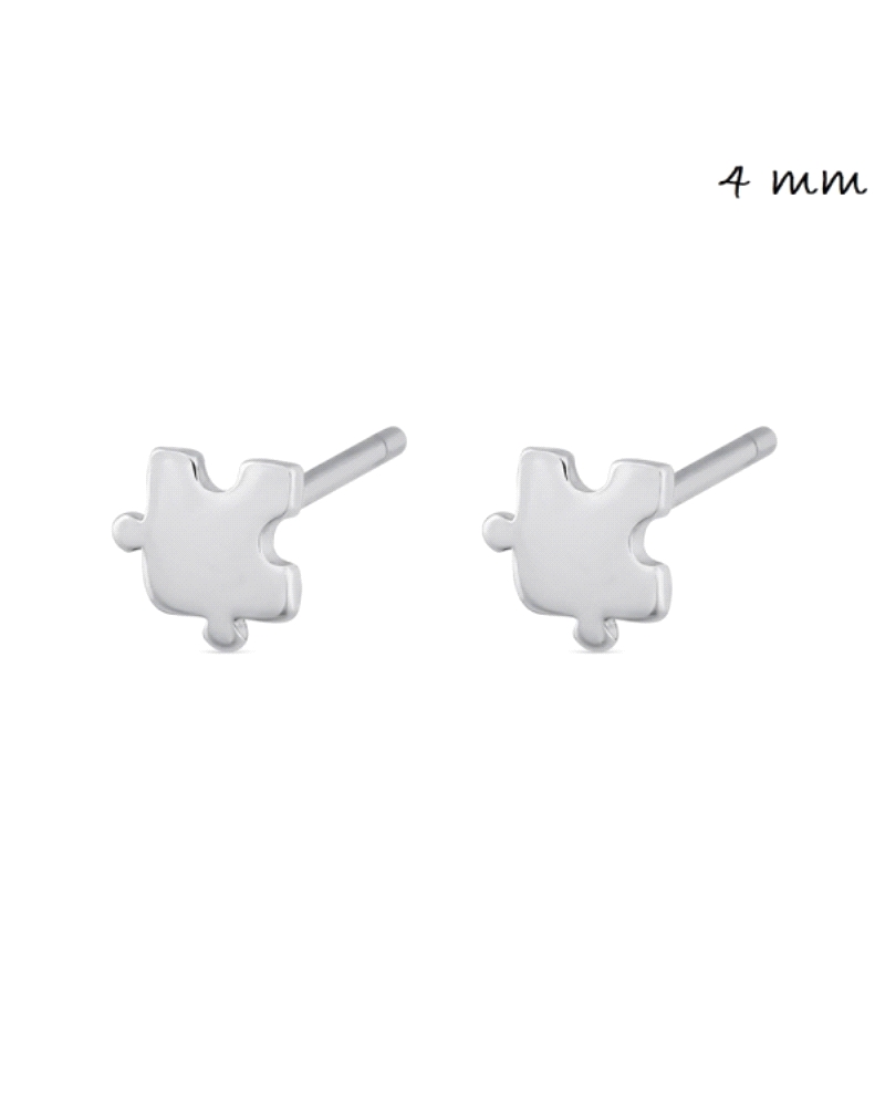 Los pendientes de plata con forma de puzzle de 4 mm son una opción original y divertida. Con un tamaño moderado, estos pendiente