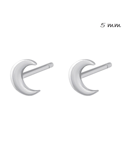 Los pendientes de plata en forma de luna de 5 mm son una elección elegante y distintiva, con un tamaño más grande que los modelo