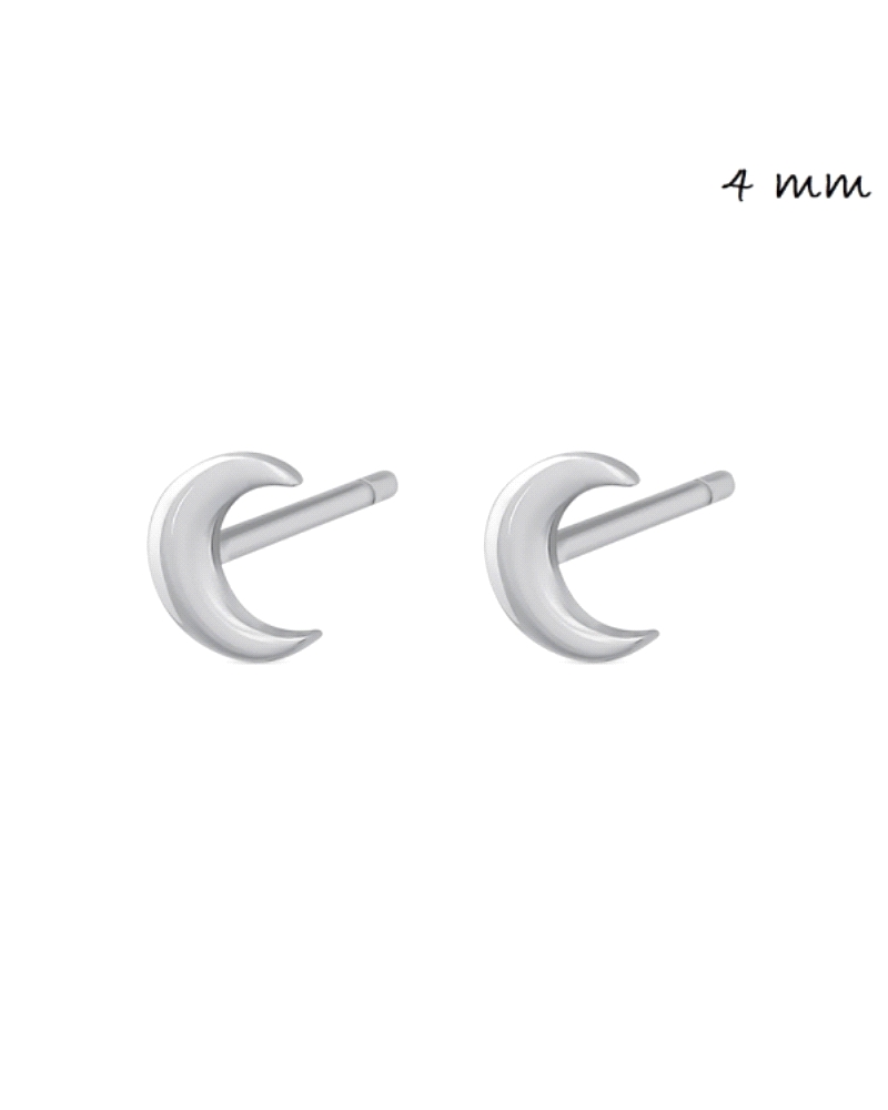 Los pendientes de plata en forma de luna de 4 mm son una opción encantadora y versátil. Con un tamaño ligeramente mayor que los 