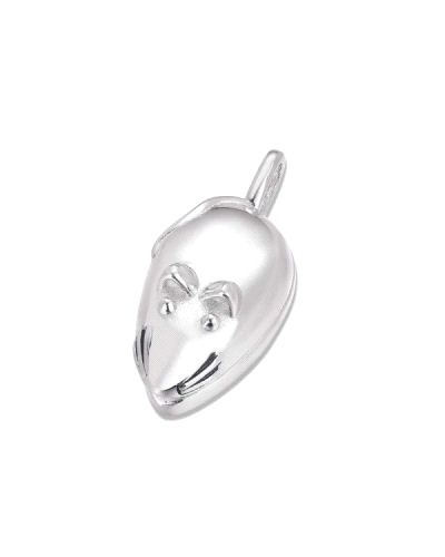 
Este colgante de plata en forma de ratón está diseñado para guardar dientes de leche, ofreciendo una manera encantadora y simb