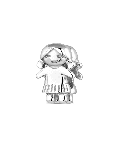 Este encantador abalorio de plata tiene la forma de una niña, capturando la dulzura y la ternura de la infancia femenina. Cada d