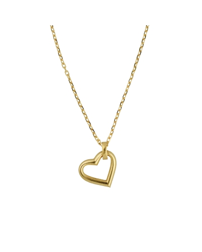 Un collar corto de plata de ley bañado en oro de 18 quilates con la forma de una silueta de corazón es una joya encantadora y si