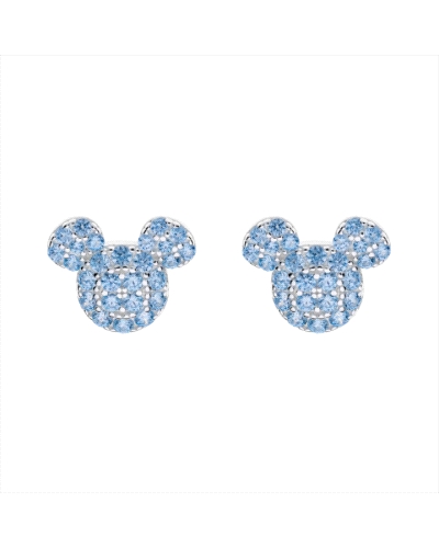 Estos pendientes Mickey de plata de ley con circonitas azules son el accesorio perfecto para cualquier amante de Disney que dese