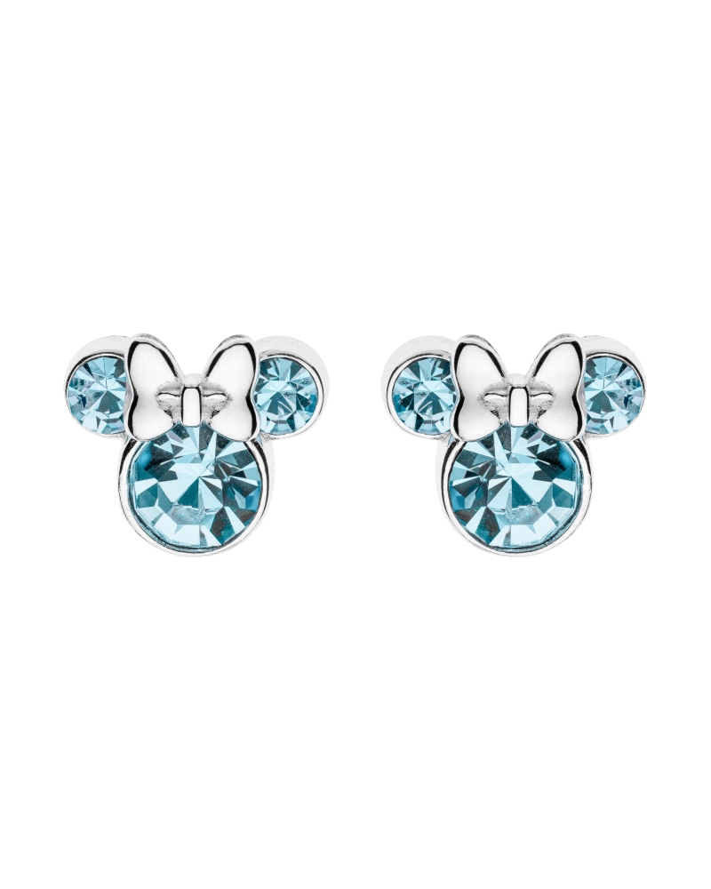 PENDIENTES PLATA MINNIE PIEDRA AZUL                                                                 