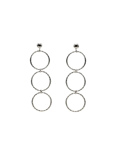 Pendientes largos de plata diseño aros estilo boho. El accesorio más trendy para dar un toque boho-chic a tus outfits. Pendiente