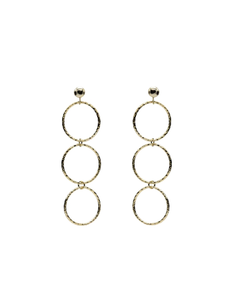 Pendientes largos de plata bañada en oro diseño aros estilo boho. El accesorio más trendy para dar un toque boho-chic a tus outf