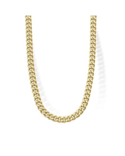Collar cadena estilo gruesa con eslabones bañada en oro. Una pieza perfecta para hacer resaltar tus looks y darles un toque de p