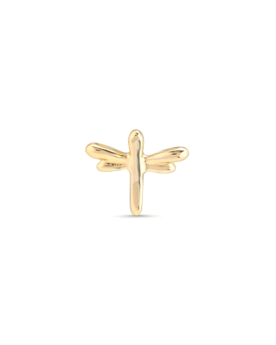 El piercing de libélula bañado en oro de 18 quilates es una joya exquisita que combina elegancia y simbolismo. Fabricado con una
