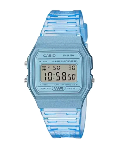 El modelo F-91WS-2EF de la colección CASIO ofrece una combinación equilibrada de funcionalidad y estilo, adaptándose a diversas 