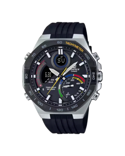 Obtenga su propio reloj multicolor de carreras EDIFICE, con el auténtico diseño, funcionalidad y sofisticación de los deportes d