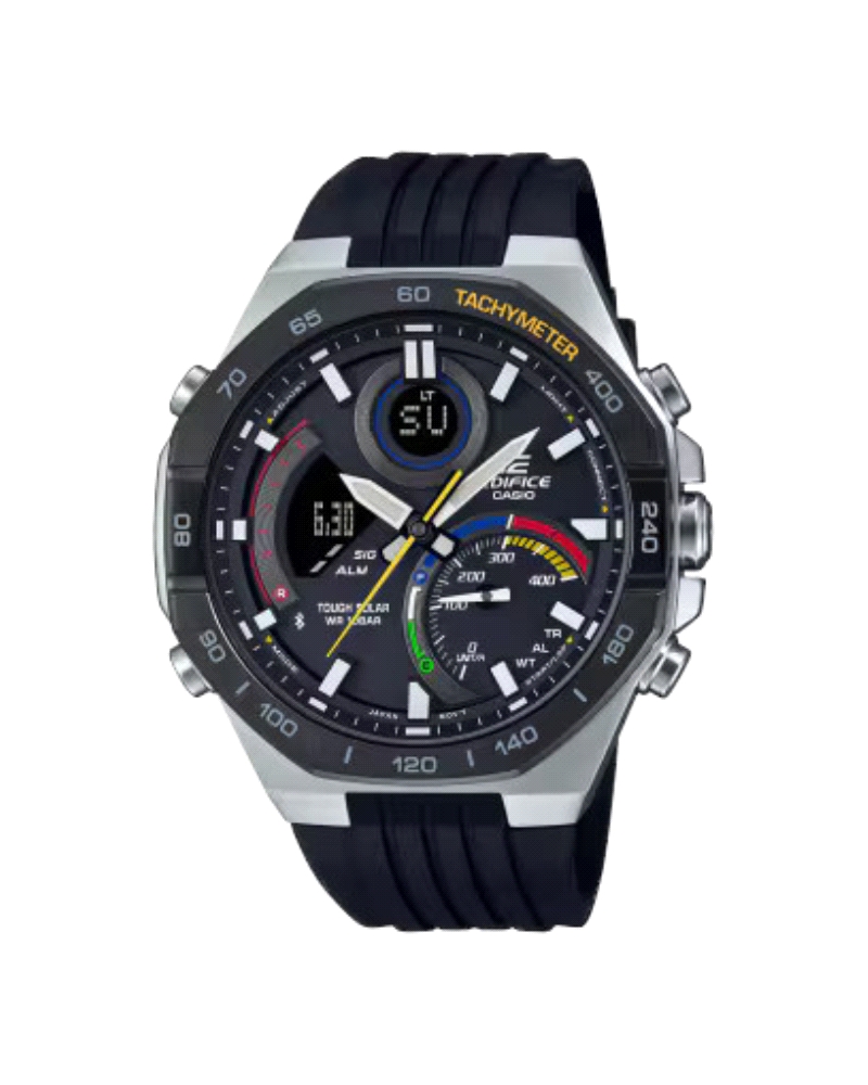 Obtenga su propio reloj multicolor de carreras EDIFICE, con el auténtico diseño, funcionalidad y sofisticación de los deportes d