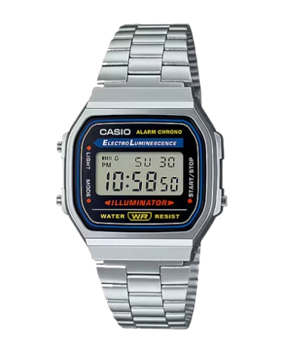 Reloj Casio Vintage con un diseño clásico y funcionalidades prácticas. Tiene una iluminación mediante un panel electro-luminisce