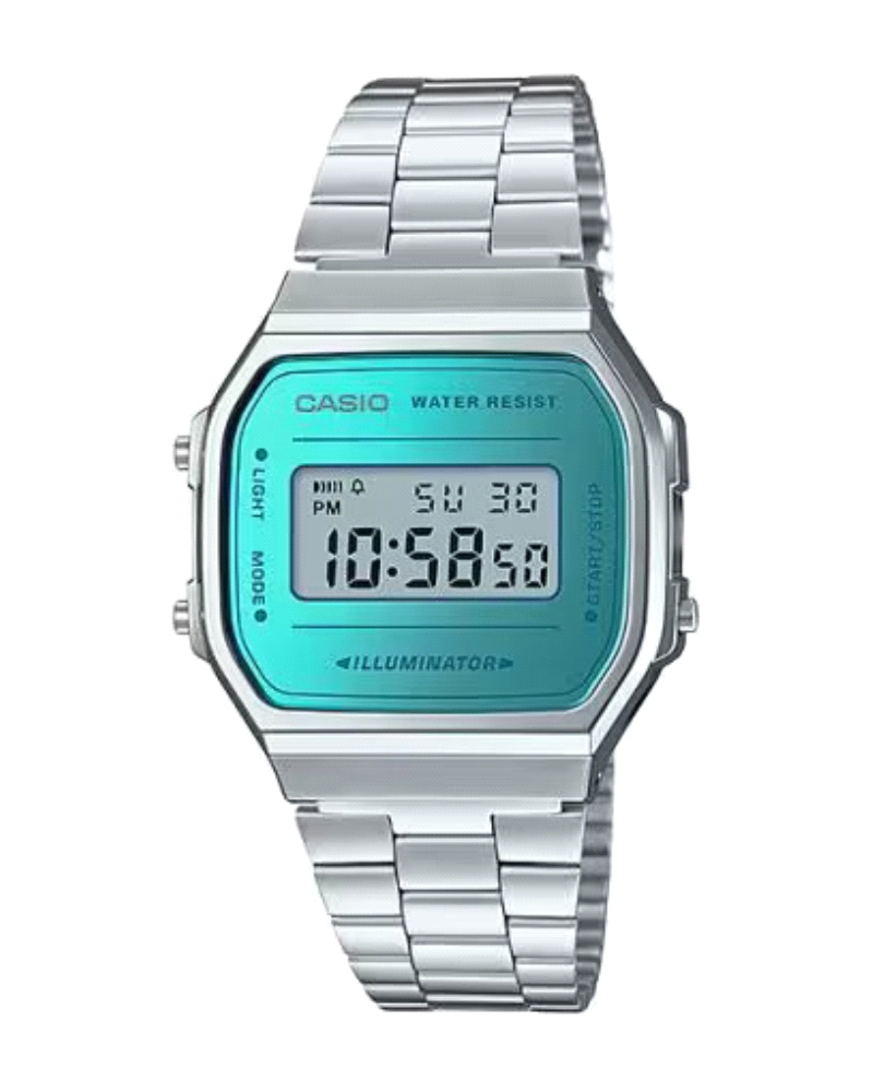 Reloj Casio unisex de la colección Vintage Iconic fabricado en acero inoxidable y resina en baño plateado. Estamos ante un reloj