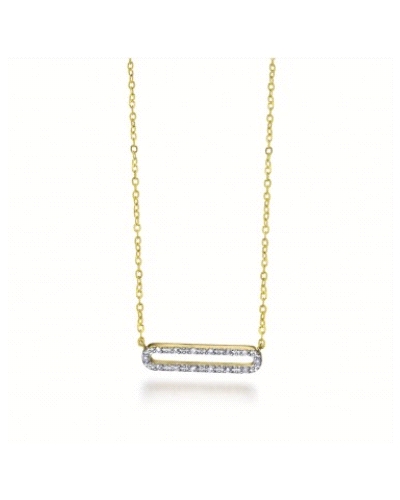 Este sofisticado colgante de la colección Hebilla combina la elegancia del oro de 18 quilates con la brillantez de los diamantes