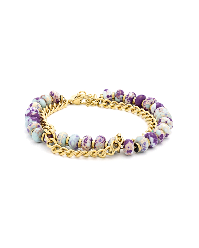 Pulsera Lux by Lux para muje rmodelo Hidao fabricada en acero bañada en oro amarillo de 18Kt compuesta por una elegante cadena y