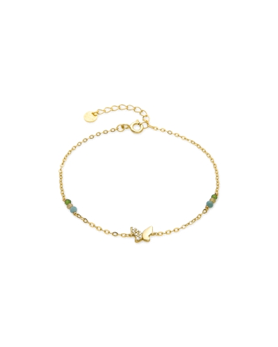 Pulsera Luxenter para mujer fabricada en plata bañada en oro amarillo de 18Kt compuesta por una fina y elegante cadena que cuent