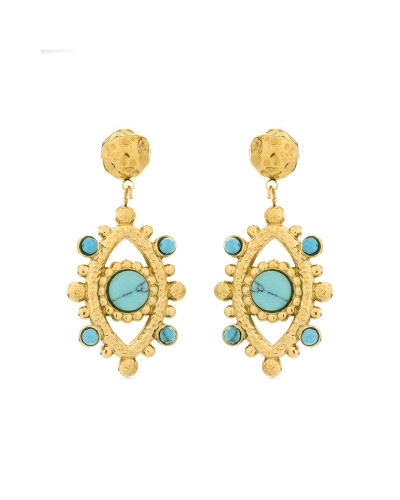 Pendientes acabados en oro amarillo de 18k. El estilo Boho es una estética de espíritu libre que mezcla diferentes culturas y ex