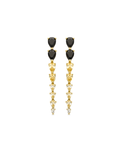 Pendientes para mujer de la conocida firma Luxenter modelo Linfa, elaborados en plata de ley 925 con un baño de oro amarillo de 