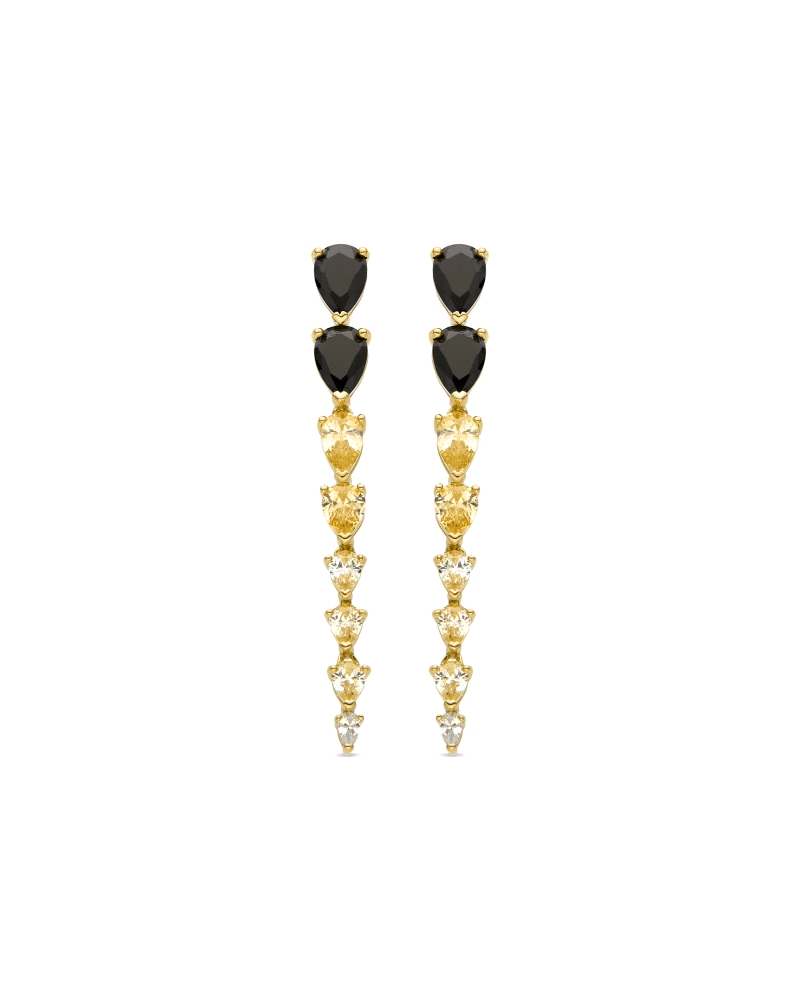 Pendientes para mujer de la conocida firma Luxenter modelo Linfa, elaborados en plata de ley 925 con un baño de oro amarillo de 