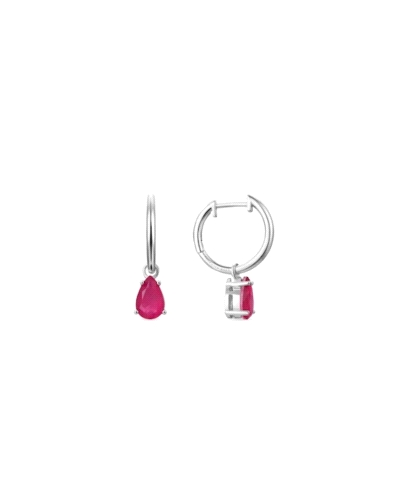 Pendientes Luxenter para mujer modelo Elha fabricados en plata bañada en rodio en forma de rodio del cual cuelga una circonita e