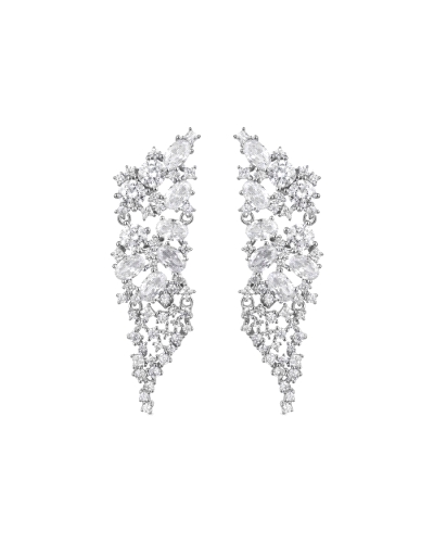 Los pendientes para mujer modelo Erbek están fabricados en plata bañada en rodio, presentando un elegante diseño en forma de ala