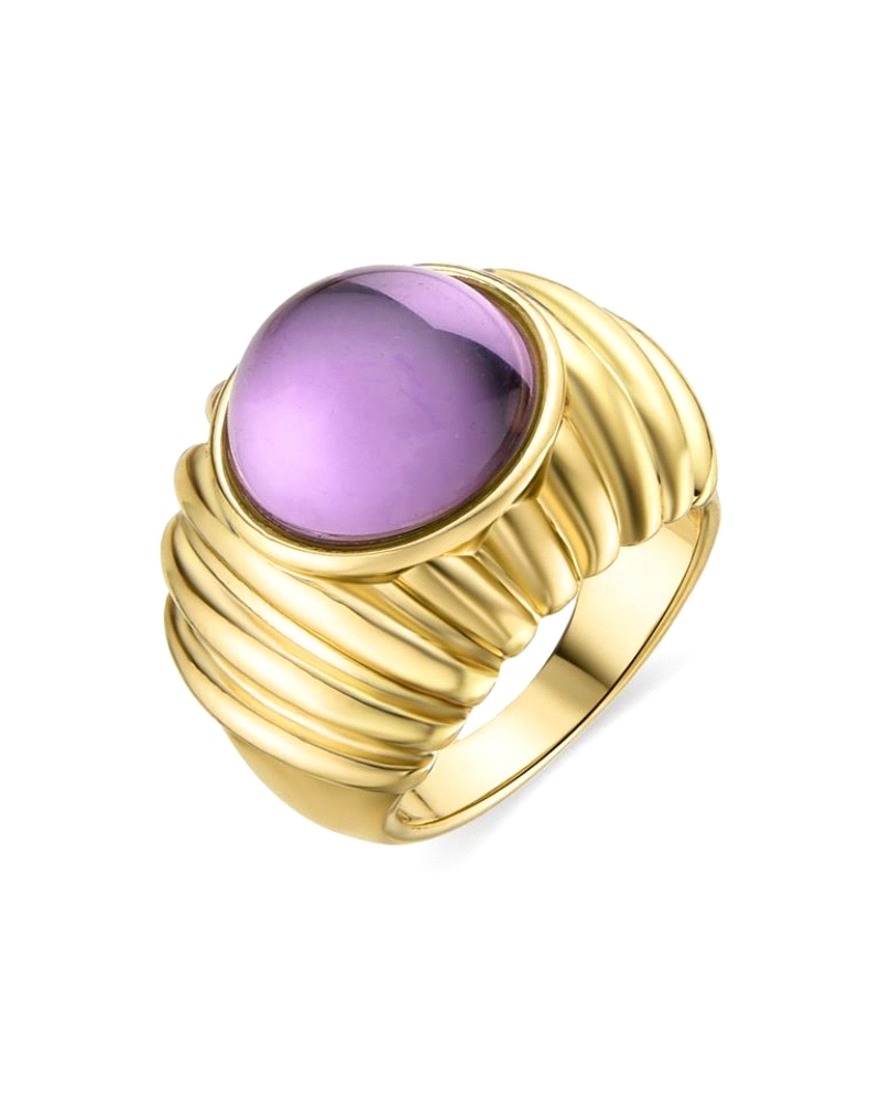 El Anillo Danio es una pieza de joyería sofisticada y elegante, con un acabado en oro amarillo de 18K que le confiere un toque d