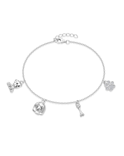 Pulsera "Mascota" elaborada en plata de ley, diseñada para los amantes de los animales. Esta encantadora pulsera cuenta con cuat