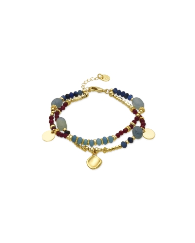 Pulsera elaborada en acero con un elegante acabado en oro amarillo de 18K, que destaca por su diseño sofisticado y versátil. Est