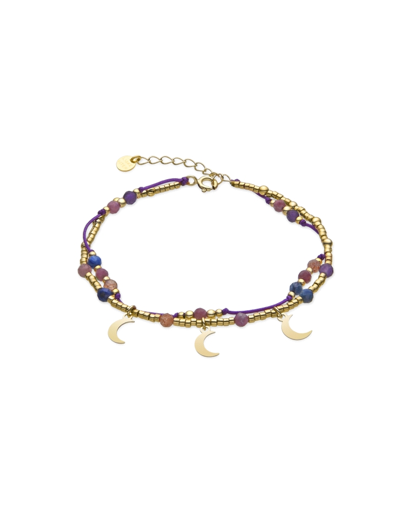 Pulsera Lux by Lux para mujer modelo Haraim fabricada en acero bañado en oro amarillo de 18Kt compuesta por piedras multicolor c