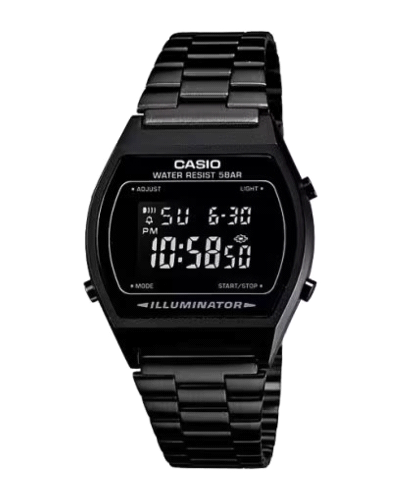 Reloj Casio Vintage B640WB-1BEF este reloj tiene un estilo vintage unisex con una correa y carcasa de acero inoxidable negro. Cu