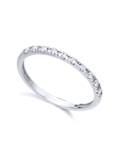 Anillo para mujer Le Carré fabricado en oro blanco de 18 kt con diamantes en gastados en su parte superior de talla brillante 0,