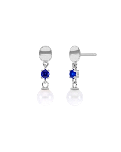 Los pendientes de plata de la marca Marea con espinela azul y perla son una pieza sofisticada y atractiva. La espinela azul añad