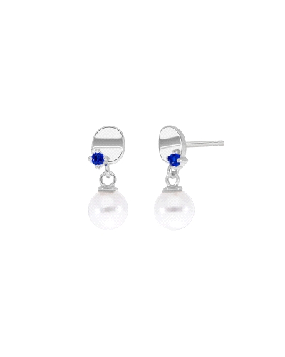 Los pendientes de plata de la marca Marea con espinela azul y perla son una opción elegante y sofisticada. La combinación de la 