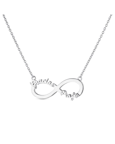 El colgante de plata con cadena en forma de infinito y el mensaje "Gracias Profe" es un regalo significativo que expresa gratitu