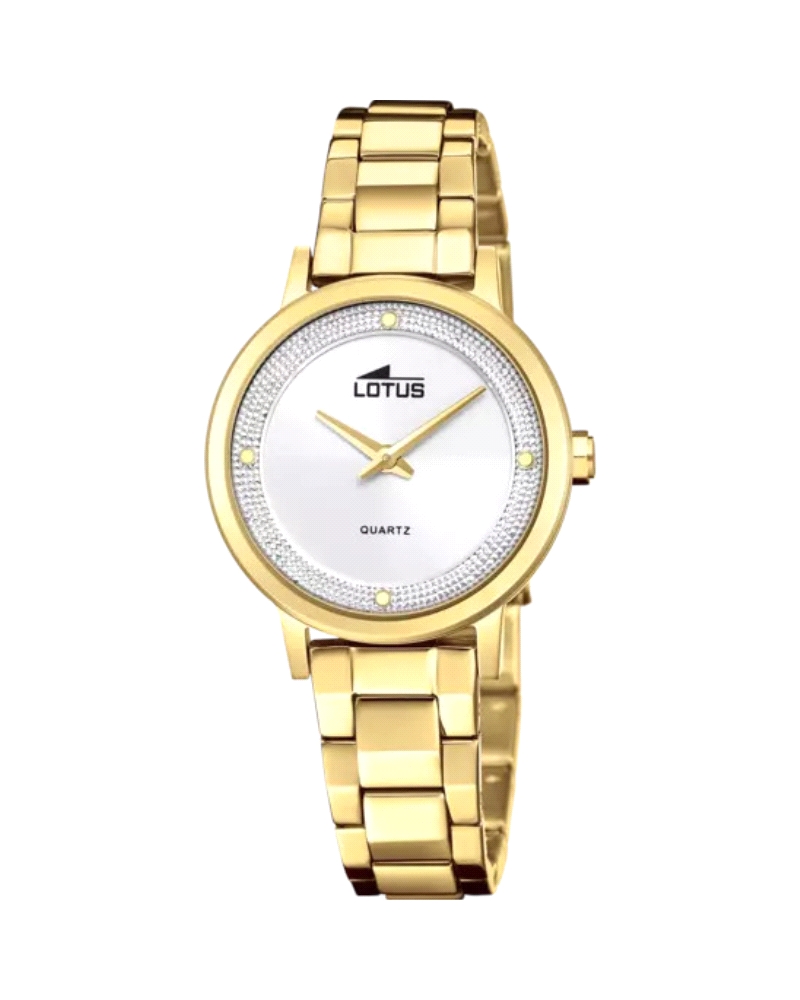 El reloj Lotus 18893/1 para mujer es una pieza única con su caja de acero inoxidable 316l y cristal mineral, además de su correa