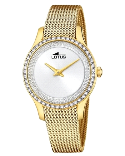 Reloj Lotus para mujer de la colección Bliss fabricado en acero inoxidable con baño dorado. Estamos ante un reloj de diseño eleg