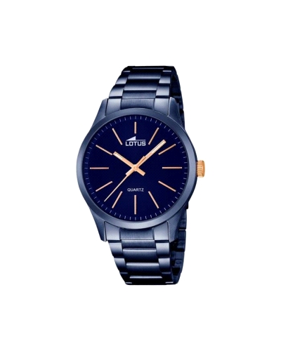 Reloj Lotus para hombre de la colección Minimalist fabricado en acero inoxidable azul compuesto por caja de 42mm de diámetro con