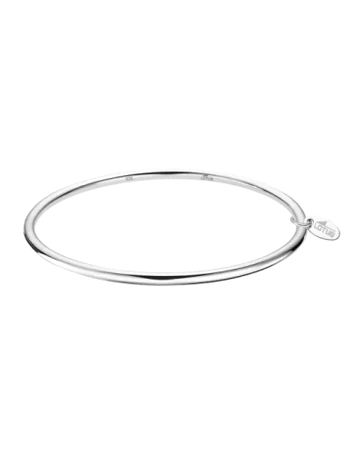 Pulsera Lotus Silver para mujer fabricada en plata bañada en rodio de diseño rígido tipo brazalete.