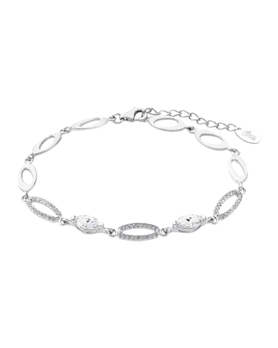 Pulsera Lotus Silver Trendy para mujer. Una original pulsera en plata de ley con eslabones formada por elipses con circonitas.
