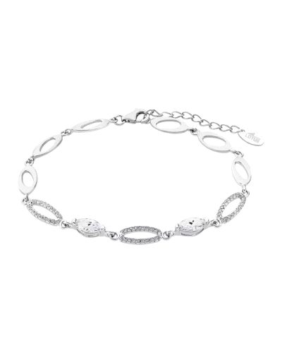 Pulsera Lotus Silver Trendy para mujer. Una original pulsera en plata de ley con eslabones formada por elipses con circonitas.
